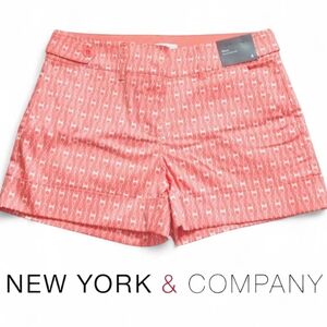 New York & Company Pink/Orange Hue Patterned Women's Shorts Size 4 NWT SHORT*